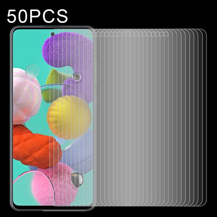 50 PCS 0.26mm 9H Surface Hardness 2.5D Explosion-proof Tempered Glass Non-full Screen Film For Samsumg Galaxy F55 / M55 / M54 / A71 / F54, For Galaxy A11 (50 PCS), For Galaxy A21 (50 PCS), For Galaxy A51 (50 PCS)                                        ...