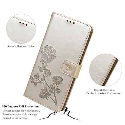 Rose Embossed Flip PU Leather Phone Case, For Xiaomi 12 Lite, For Xiaomi 12 Pro, For Xiaomi Redmi Note 11T Pro 5G, For Xiaomi Poco M4 Pro 4G, For Xiaomi Poco X4 Pro 5G