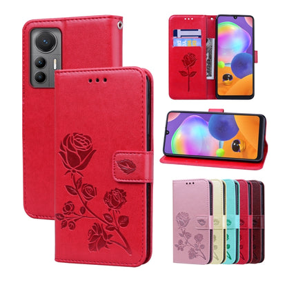 Rose Embossed Flip PU Leather Phone Case, For Xiaomi 12 Lite, For Xiaomi 12 Pro, For Xiaomi Redmi Note 11T Pro 5G, For Xiaomi Poco M4 Pro 4G, For Xiaomi Poco X4 Pro 5G