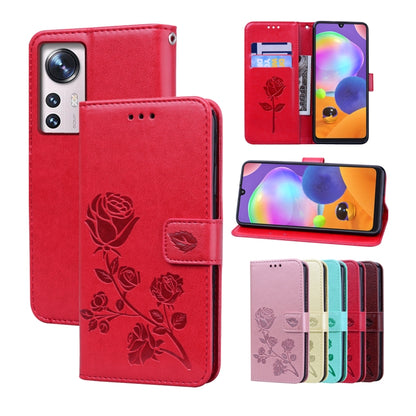 Rose Embossed Flip PU Leather Phone Case, For Xiaomi 12 Lite, For Xiaomi 12 Pro, For Xiaomi Redmi Note 11T Pro 5G, For Xiaomi Poco M4 Pro 4G, For Xiaomi Poco X4 Pro 5G