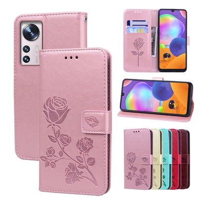 Rose Embossed Flip PU Leather Phone Case, For Xiaomi 12 Lite, For Xiaomi 12 Pro, For Xiaomi Redmi Note 11T Pro 5G, For Xiaomi Poco M4 Pro 4G, For Xiaomi Poco X4 Pro 5G