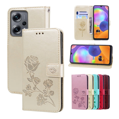 Rose Embossed Flip PU Leather Phone Case, For Xiaomi 12 Lite, For Xiaomi 12 Pro, For Xiaomi Redmi Note 11T Pro 5G, For Xiaomi Poco M4 Pro 4G, For Xiaomi Poco X4 Pro 5G