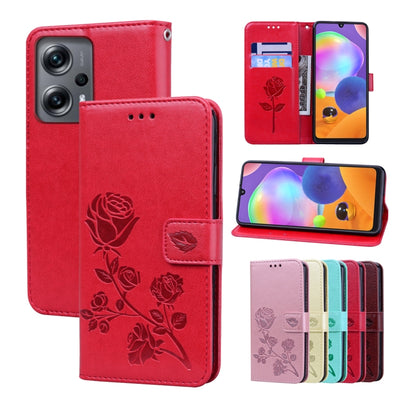 Rose Embossed Flip PU Leather Phone Case, For Xiaomi 12 Lite, For Xiaomi 12 Pro, For Xiaomi Redmi Note 11T Pro 5G, For Xiaomi Poco M4 Pro 4G, For Xiaomi Poco X4 Pro 5G