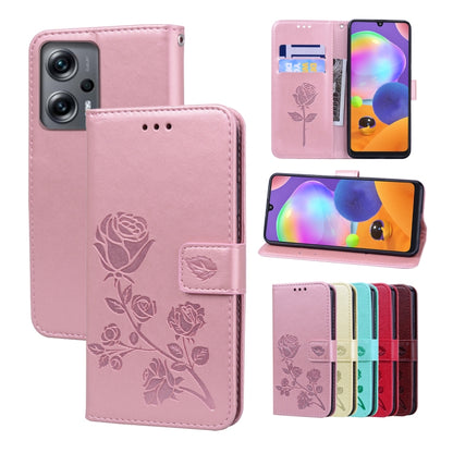 Rose Embossed Flip PU Leather Phone Case, For Xiaomi 12 Lite, For Xiaomi 12 Pro, For Xiaomi Redmi Note 11T Pro 5G, For Xiaomi Poco M4 Pro 4G, For Xiaomi Poco X4 Pro 5G