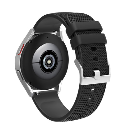 20mm Pockmarked Silver Buckle Silicone Watch Band, For Samsung Galaxy Watch5 40mm/44mm / Watch5 Pro