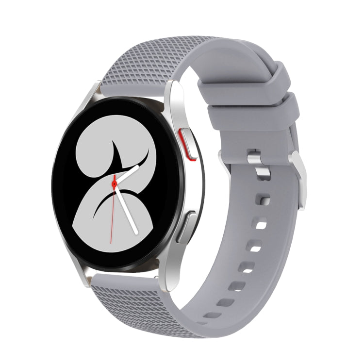 20mm Pockmarked Silver Buckle Silicone Watch Band, For Samsung Galaxy Watch5 40mm/44mm / Watch5 Pro