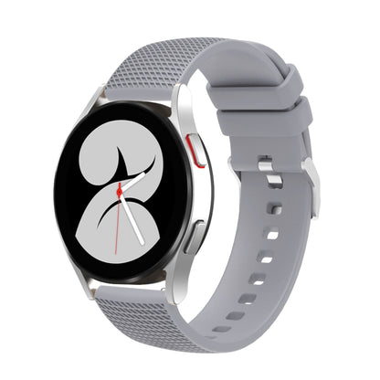 20mm Pockmarked Silver Buckle Silicone Watch Band, For Samsung Galaxy Watch5 40mm/44mm / Watch5 Pro