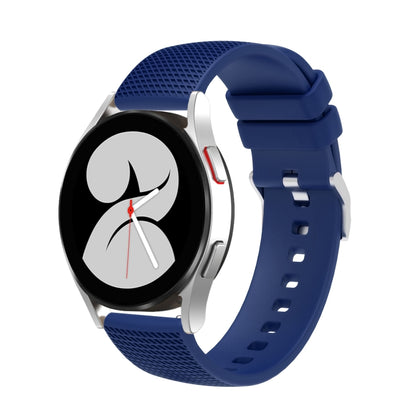 20mm Pockmarked Silver Buckle Silicone Watch Band, For Samsung Galaxy Watch5 40mm/44mm / Watch5 Pro