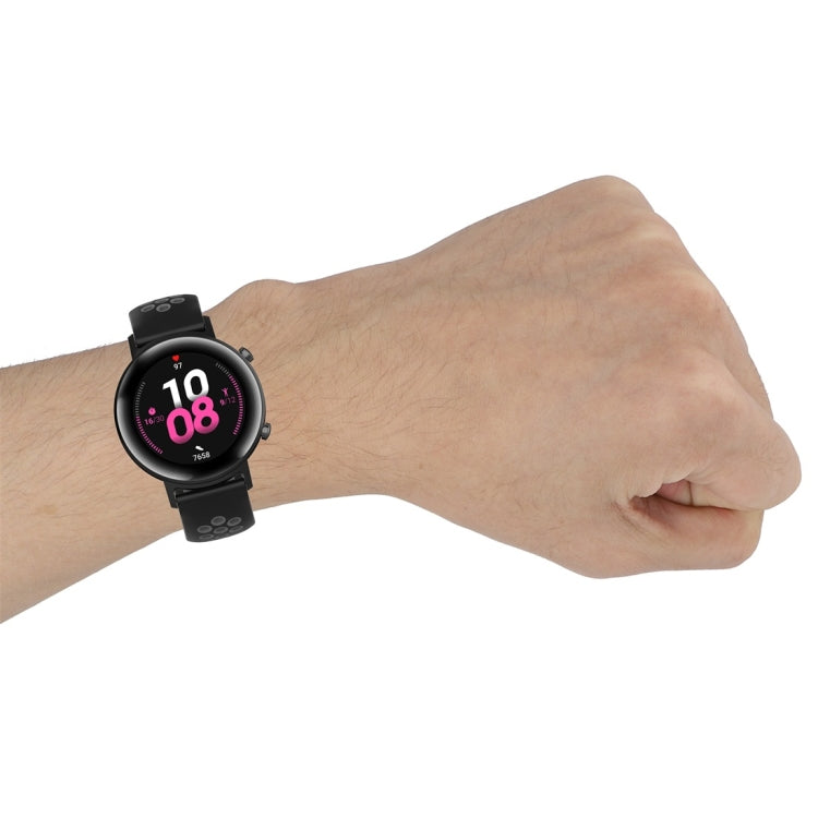 20mm Clasp Two Color Sport Wrist Strap Watchband, For Huawei Watch GT2 42MM, For Galaxy Watch Active2 / Active