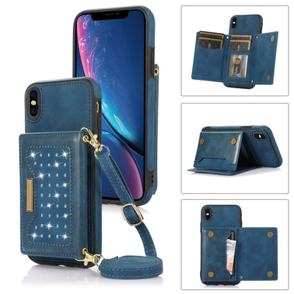Three-fold RFID Leather Phone Case with Lanyard, For iPhone XS, For iPhone XS Max, For Samsung Galaxy A12, For Samsung Galaxy A13 4G/A13 5G, For Samsung Galaxy A51 4G, For Samsung Galaxy A53 5G, For Samsung Galaxy A52 5G/A52s 5G                        ...