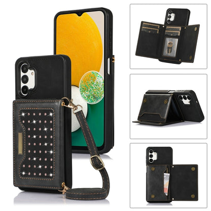 Three-fold RFID Leather Phone Case with Lanyard, For iPhone XS, For iPhone XS Max, For Samsung Galaxy A12, For Samsung Galaxy A13 4G/A13 5G, For Samsung Galaxy A51 4G, For Samsung Galaxy A53 5G, For Samsung Galaxy A52 5G/A52s 5G                        ...