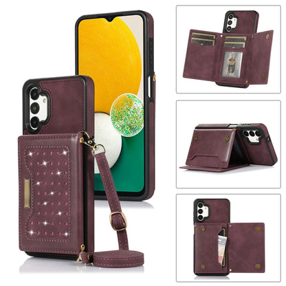 Three-fold RFID Leather Phone Case with Lanyard, For iPhone XS, For iPhone XS Max, For Samsung Galaxy A12, For Samsung Galaxy A13 4G/A13 5G, For Samsung Galaxy A51 4G, For Samsung Galaxy A53 5G, For Samsung Galaxy A52 5G/A52s 5G                        ...