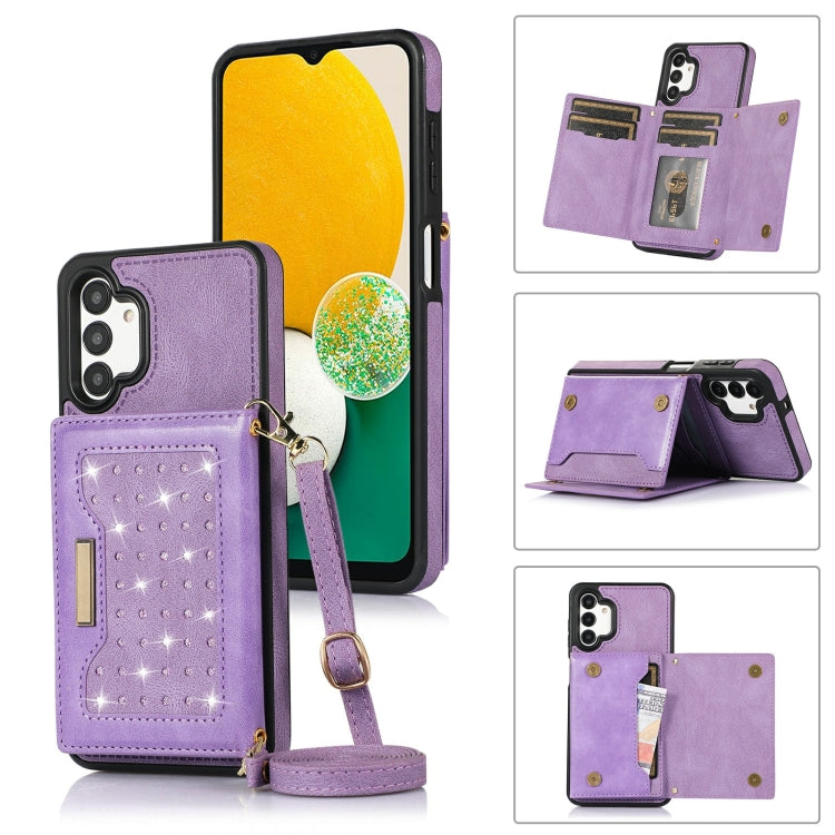 Three-fold RFID Leather Phone Case with Lanyard, For iPhone XS, For iPhone XS Max, For Samsung Galaxy A12, For Samsung Galaxy A13 4G/A13 5G, For Samsung Galaxy A51 4G, For Samsung Galaxy A53 5G, For Samsung Galaxy A52 5G/A52s 5G                        ...