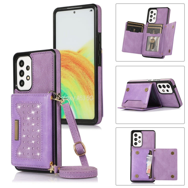 Three-fold RFID Leather Phone Case with Lanyard, For iPhone XS, For iPhone XS Max, For Samsung Galaxy A12, For Samsung Galaxy A13 4G/A13 5G, For Samsung Galaxy A51 4G, For Samsung Galaxy A53 5G, For Samsung Galaxy A52 5G/A52s 5G                        ...