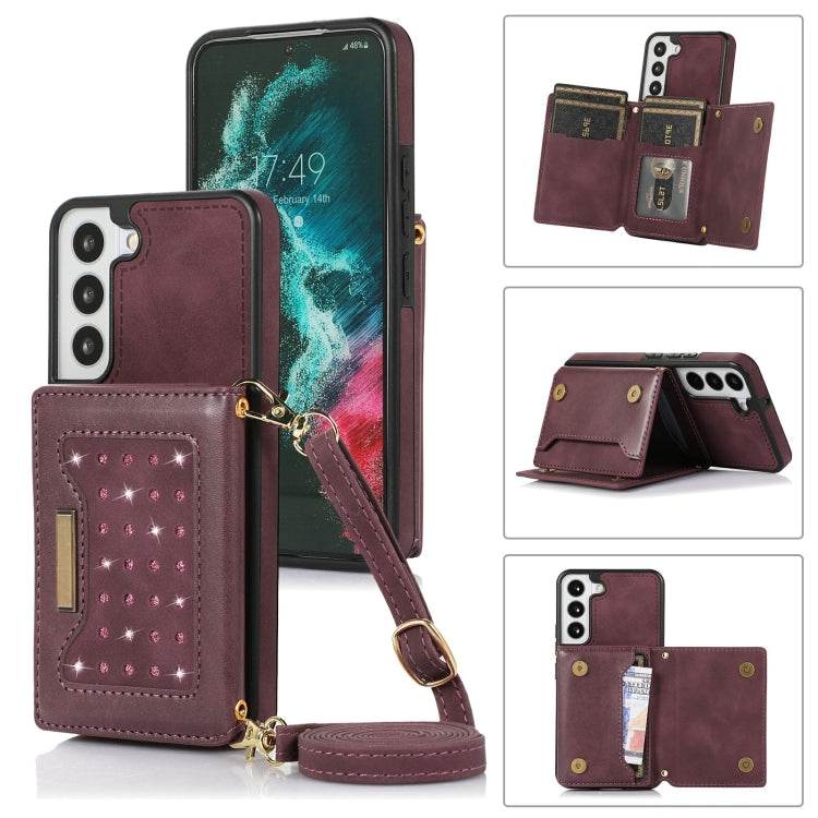 Three-fold RFID Leather Phone Case with Lanyard, For Samsung Galaxy Note20 Ultra, For Samsung Galaxy S20, For Samsung Galaxy S20+, For Samsung Galaxy S20 FE, For Samsung Galaxy S21, For Samsung Galaxy S22, For Samsung Galaxy S21 Ultra                  ...