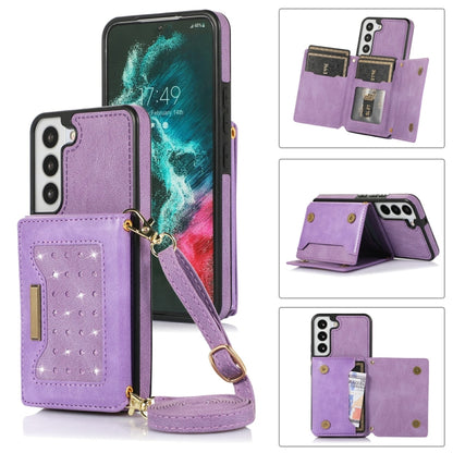 Three-fold RFID Leather Phone Case with Lanyard, For Samsung Galaxy Note20 Ultra, For Samsung Galaxy S20, For Samsung Galaxy S20+, For Samsung Galaxy S20 FE, For Samsung Galaxy S21, For Samsung Galaxy S22, For Samsung Galaxy S21 Ultra                  ...