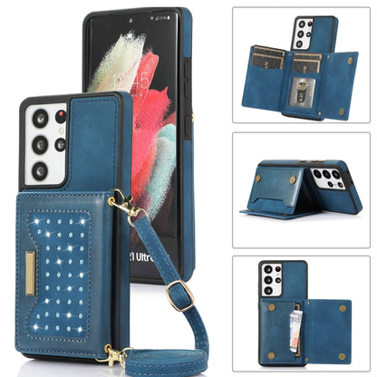Three-fold RFID Leather Phone Case with Lanyard, For Samsung Galaxy Note20 Ultra, For Samsung Galaxy S20, For Samsung Galaxy S20+, For Samsung Galaxy S20 FE, For Samsung Galaxy S21, For Samsung Galaxy S22, For Samsung Galaxy S21 Ultra                  ...