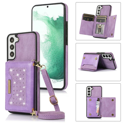 Three-fold RFID Leather Phone Case with Lanyard, For Samsung Galaxy Note20 Ultra, For Samsung Galaxy S20, For Samsung Galaxy S20+, For Samsung Galaxy S20 FE, For Samsung Galaxy S21, For Samsung Galaxy S22, For Samsung Galaxy S21 Ultra                  ...