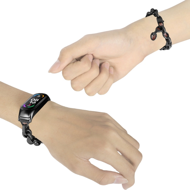 Corrugated Twist Chain Metal Watch Band, For Xiaomi Mi Band 3 / 4, For Xiaomi Mi Band 5 / 6, For Xiaomi Mi Band 7