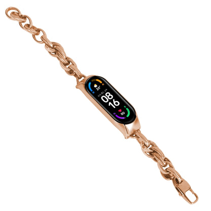 Corrugated Twist Chain Metal Watch Band, For Xiaomi Mi Band 3 / 4, For Xiaomi Mi Band 5 / 6, For Xiaomi Mi Band 7