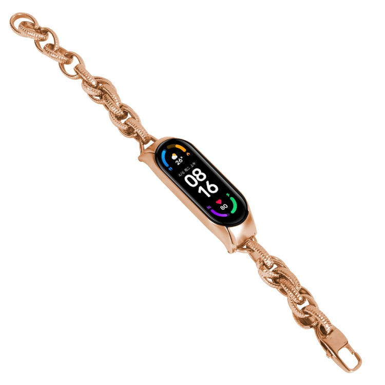 Corrugated Twist Chain Metal Watch Band, For Xiaomi Mi Band 3 / 4, For Xiaomi Mi Band 5 / 6, For Xiaomi Mi Band 7