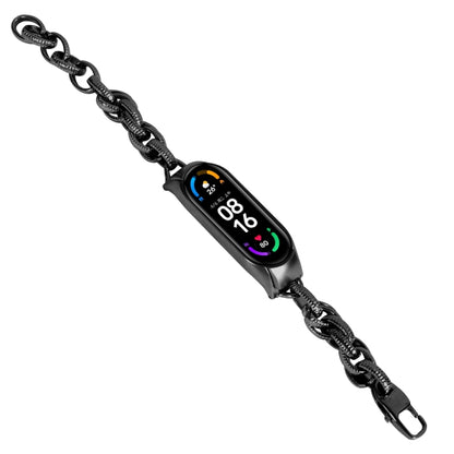Corrugated Twist Chain Metal Watch Band, For Xiaomi Mi Band 3 / 4, For Xiaomi Mi Band 5 / 6, For Xiaomi Mi Band 7