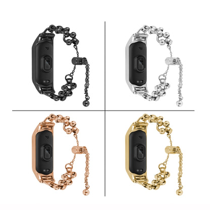 Bead Steel Chain Metal Watch Band, For Xiaomi Mi Band 3 / 4, For Xiaomi Mi Band 5 / 6, For Xiaomi Mi Band 7