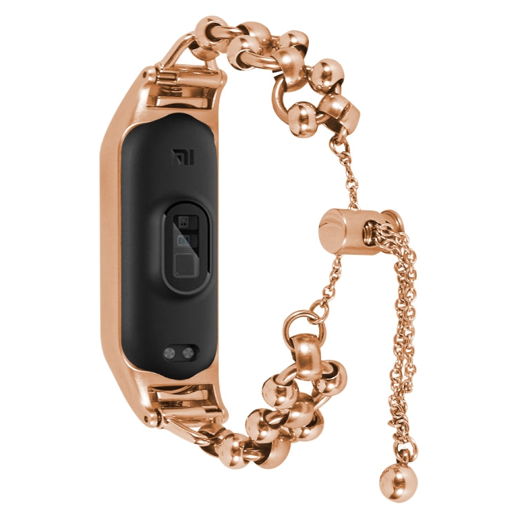Bead Steel Chain Metal Watch Band, For Xiaomi Mi Band 3 / 4, For Xiaomi Mi Band 5 / 6, For Xiaomi Mi Band 7