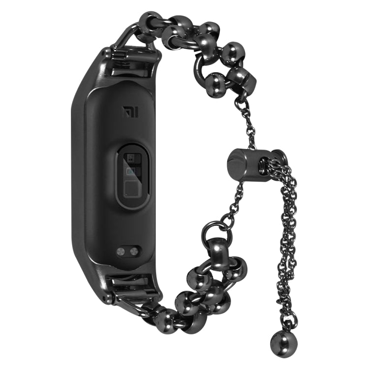 Bead Steel Chain Metal Watch Band, For Xiaomi Mi Band 3 / 4, For Xiaomi Mi Band 5 / 6, For Xiaomi Mi Band 7