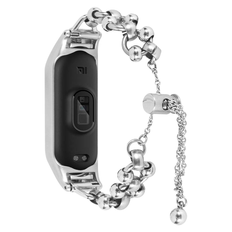 Bead Steel Chain Metal Watch Band, For Xiaomi Mi Band 3 / 4, For Xiaomi Mi Band 5 / 6, For Xiaomi Mi Band 7