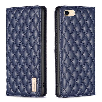 Diamond Lattice Magnetic Leather Flip Phone Case, For iPhone 12 / 12 Pro, For iPhone 11 Pro Max, For iPhone 11 Pro, For iPhone 11, For iPhone SE 2022 / SE 2020 / 8 / 7, For iPhone XS Max, For iPhone XS / X, For iPhone XR