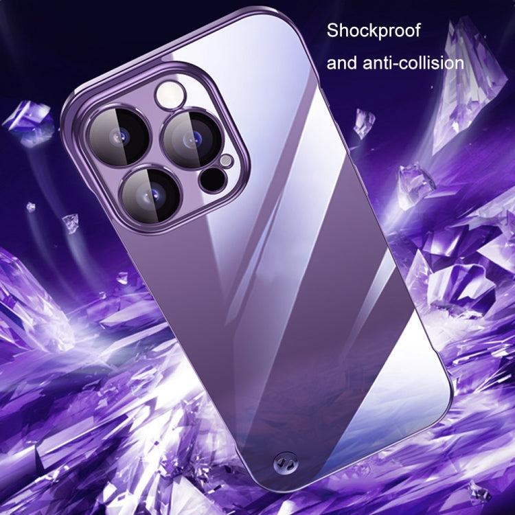 Electroplating Frameless Clear PC Phone Case, For iPhone 14, For iPhone 14 Plus, For iPhone 14 Pro, For iPhone 14 Pro Max, For iPhone 13, For iPhone 13 Pro