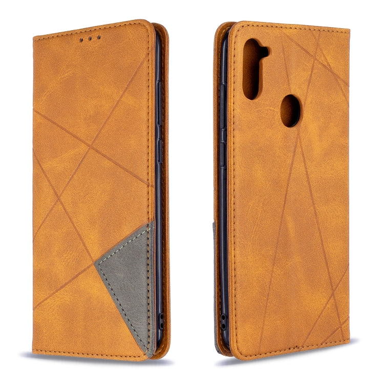 Rhombus Texture Horizontal Flip Magnetic Leather Case with Holder & Card Slots & Wallet, For Huawei P40 Lite, For Huawei P40 Lite E / Y7P, For Huawei Honor 20S, For Samsung Galaxy A11