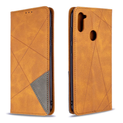 Rhombus Texture Horizontal Flip Magnetic Leather Case with Holder & Card Slots & Wallet, For Huawei P40 Lite, For Huawei P40 Lite E / Y7P, For Huawei Honor 20S, For Samsung Galaxy A11