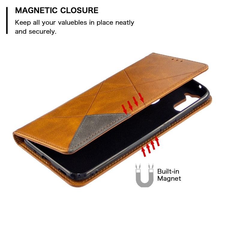 Rhombus Texture Horizontal Flip Magnetic Leather Case with Holder & Card Slots & Wallet, For Huawei P40 Lite, For Huawei P40 Lite E / Y7P, For Huawei Honor 20S, For Samsung Galaxy A11