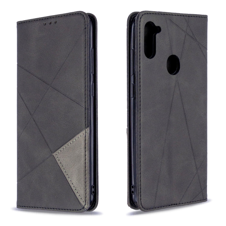 Rhombus Texture Horizontal Flip Magnetic Leather Case with Holder & Card Slots & Wallet, For Huawei P40 Lite, For Huawei P40 Lite E / Y7P, For Huawei Honor 20S, For Samsung Galaxy A11