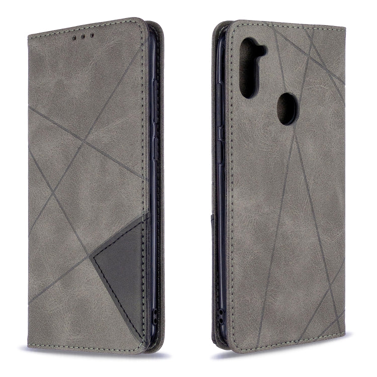 Rhombus Texture Horizontal Flip Magnetic Leather Case with Holder & Card Slots & Wallet, For Huawei P40 Lite, For Huawei P40 Lite E / Y7P, For Huawei Honor 20S, For Samsung Galaxy A11