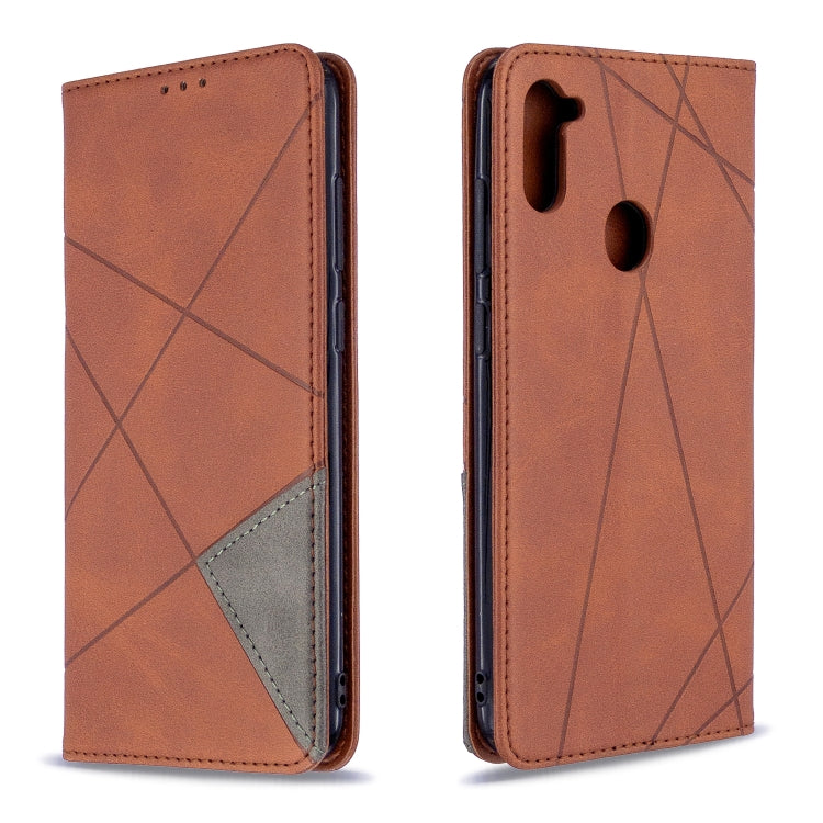 Rhombus Texture Horizontal Flip Magnetic Leather Case with Holder & Card Slots & Wallet, For Huawei P40 Lite, For Huawei P40 Lite E / Y7P, For Huawei Honor 20S, For Samsung Galaxy A11