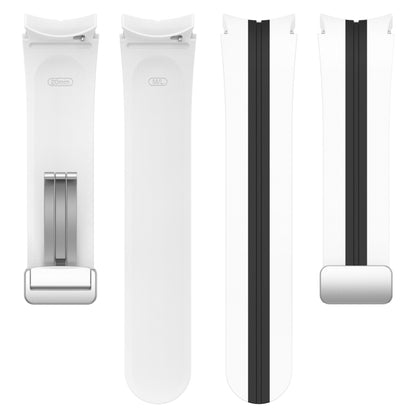 Two-color Silver Buckle Silicone Watch Band, For Samsung Galaxy Watch 5 Pro