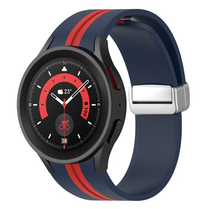 Two-color Silver Buckle Silicone Watch Band, For Samsung Galaxy Watch 5 Pro