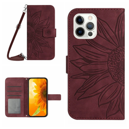 Skin Feel Sun Flower Pattern Flip Leather Phone Case, For iPhone 12 Pro, For iPhone 12 Pro Max, For iPhone 13, For iPhone 13 mini