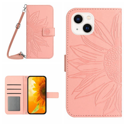 Skin Feel Sun Flower Pattern Flip Leather Phone Case, For iPhone 12 Pro, For iPhone 12 Pro Max, For iPhone 13, For iPhone 13 mini