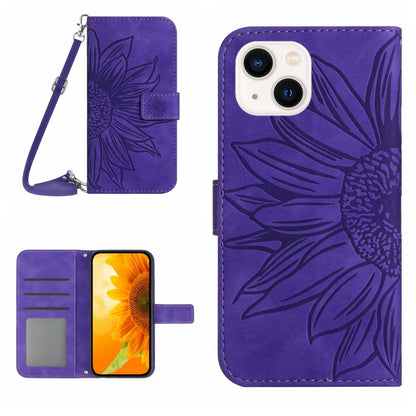 Skin Feel Sun Flower Pattern Flip Leather Phone Case, For iPhone 12 Pro, For iPhone 12 Pro Max, For iPhone 13, For iPhone 13 mini