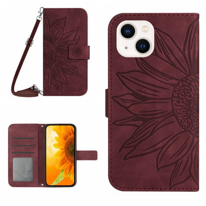 Skin Feel Sun Flower Pattern Flip Leather Phone Case, For iPhone 12 Pro, For iPhone 12 Pro Max, For iPhone 13, For iPhone 13 mini