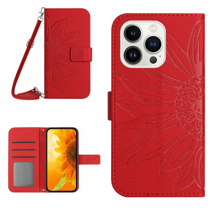 Skin Feel Sun Flower Pattern Flip Leather Phone Case, For iPhone 13 Pro, For iPhone 13 Pro Max, For iPhone 14, For iPhone 14 Plus