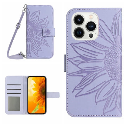 Skin Feel Sun Flower Pattern Flip Leather Phone Case, For iPhone 13 Pro, For iPhone 13 Pro Max, For iPhone 14, For iPhone 14 Plus