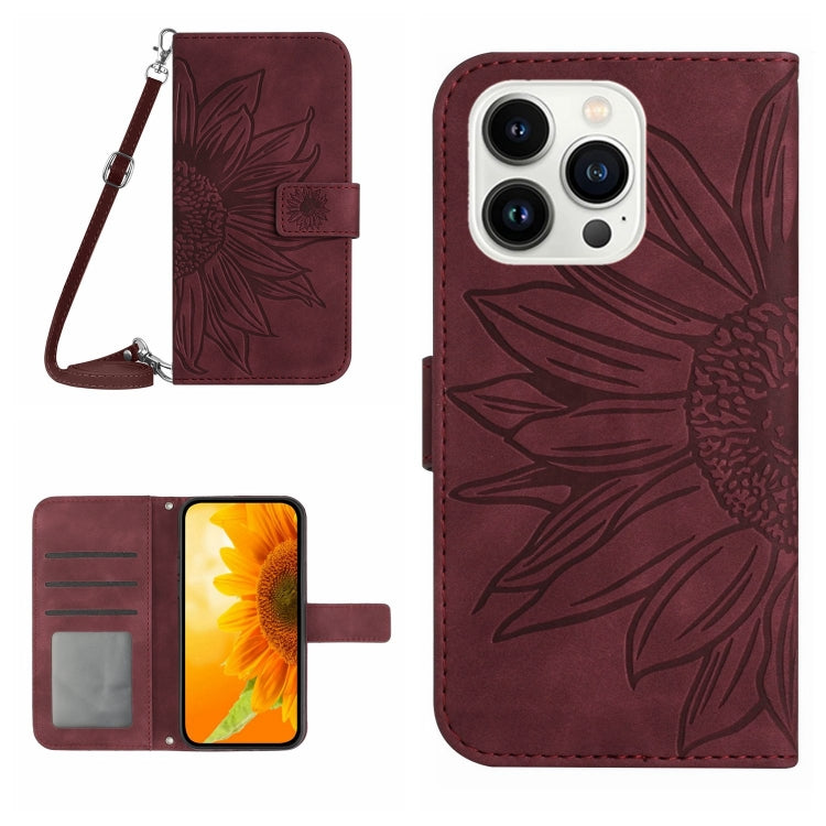 Skin Feel Sun Flower Pattern Flip Leather Phone Case, For iPhone 13 Pro, For iPhone 13 Pro Max, For iPhone 14, For iPhone 14 Plus
