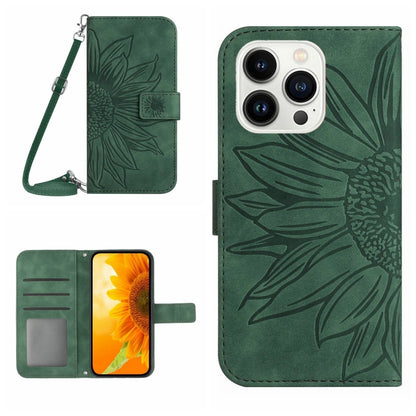Skin Feel Sun Flower Pattern Flip Leather Phone Case, For iPhone 13 Pro, For iPhone 13 Pro Max, For iPhone 14, For iPhone 14 Plus