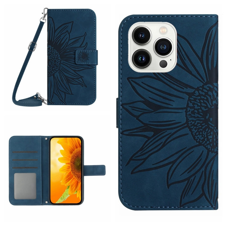 Skin Feel Sun Flower Pattern Flip Leather Phone Case, For iPhone 13 Pro, For iPhone 13 Pro Max, For iPhone 14, For iPhone 14 Plus