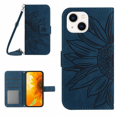 Skin Feel Sun Flower Pattern Flip Leather Phone Case, For iPhone 13 Pro, For iPhone 13 Pro Max, For iPhone 14, For iPhone 14 Plus